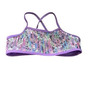 5 for $20 More Than Magic Purple Iridescent Sequined Racerback Top